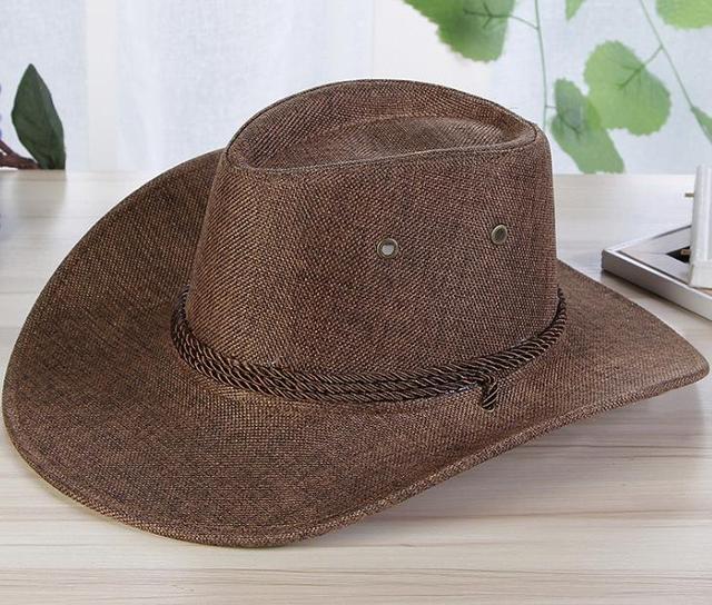 New Linen Men Western Cowboy Hat