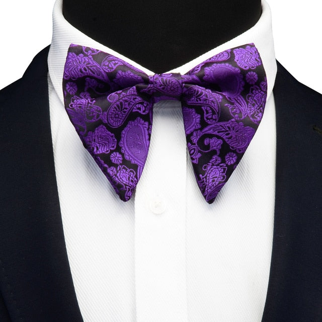 Ricnais Fashion Silk Pasley Floral Bow Tie