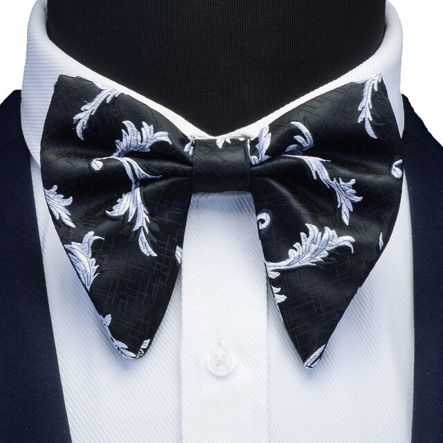 Ricnais Fashion Silk Pasley Floral Bow Tie