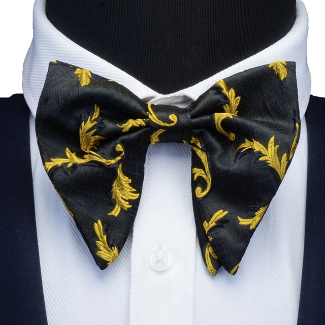 Ricnais Fashion Silk Pasley Floral Bow Tie
