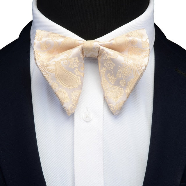 Ricnais Fashion Silk Pasley Floral Bow Tie