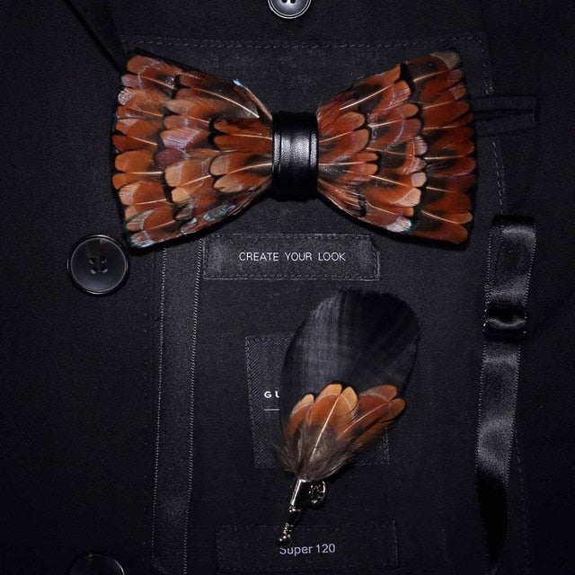 Brid Feather Bow Tie