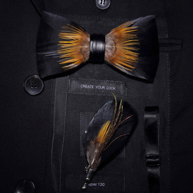 Brid Feather Bow Tie