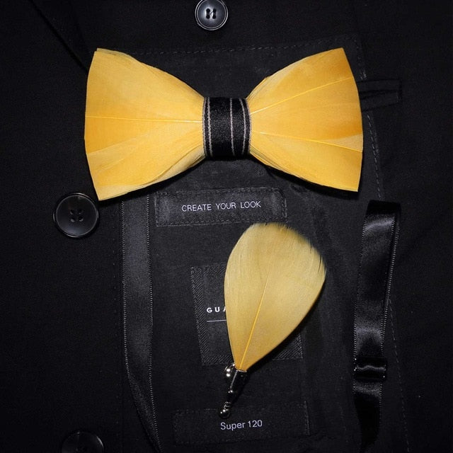 Brid Feather Bow Tie