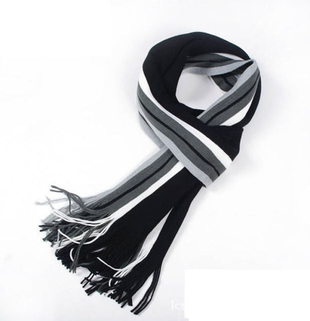 Winter Warm Soft Fringe Striped Tassel Scarf