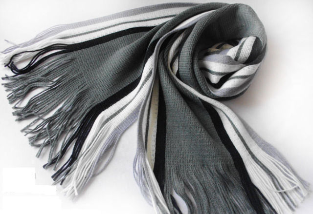 Winter Warm Soft Fringe Striped Tassel Scarf