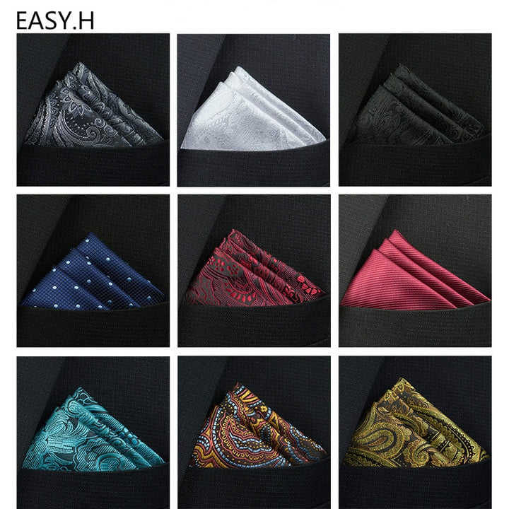 Pocket Square Handkerchief Accessories Paisley Solid Colors