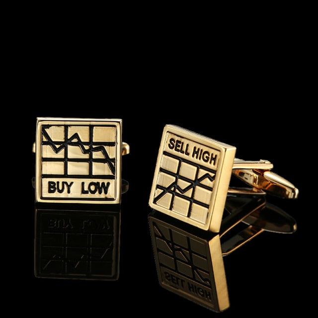 Retro Pattern Poker Bird Knot Fish Bullet Cufflinks