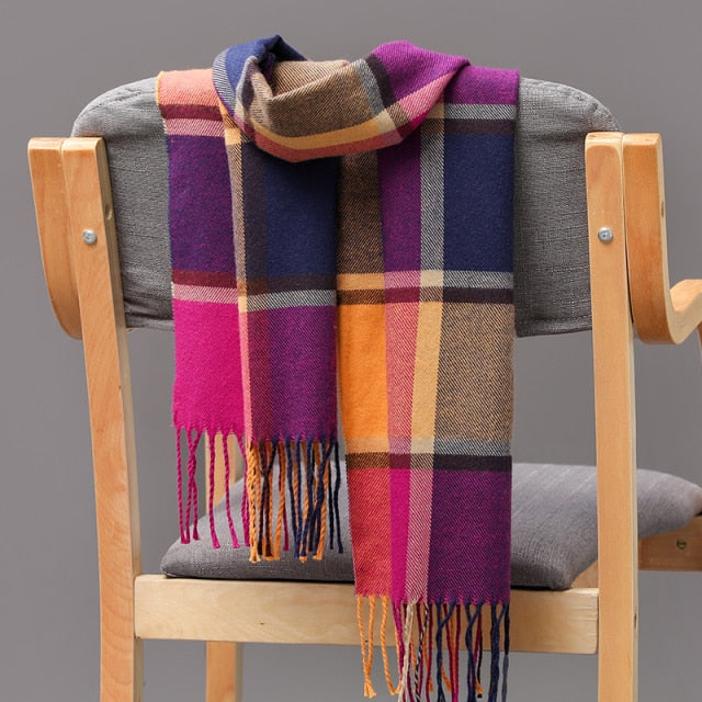 Cashmere Check  Scarf