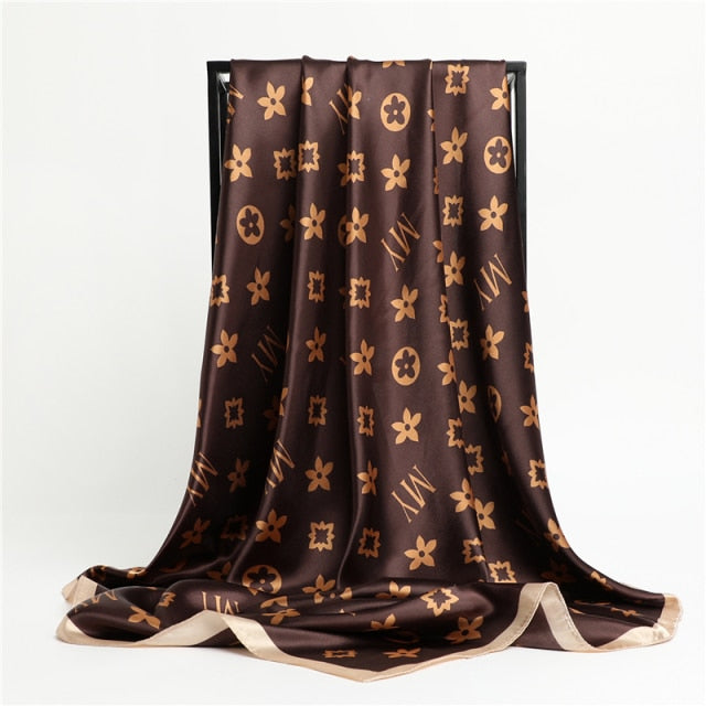 Luxury Satin Silk Square Scarf