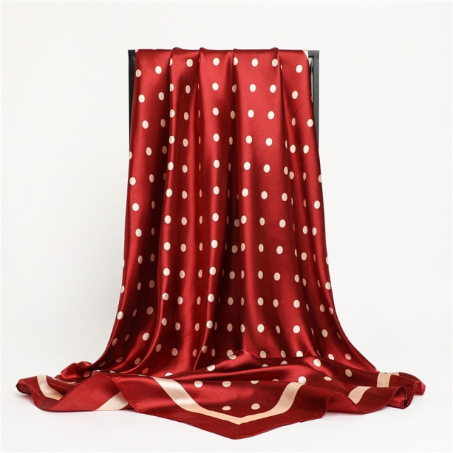 Luxury Satin Silk Square Scarf