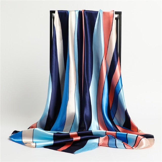 Luxury Satin Silk Square Scarf