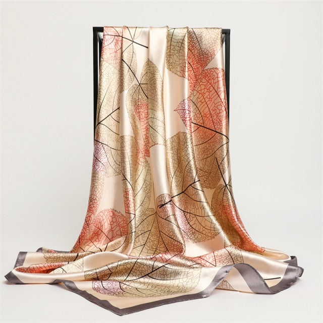 Luxury Satin Silk Square Scarf