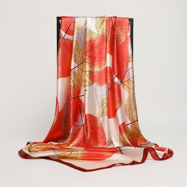 Luxury Satin Silk Square Scarf