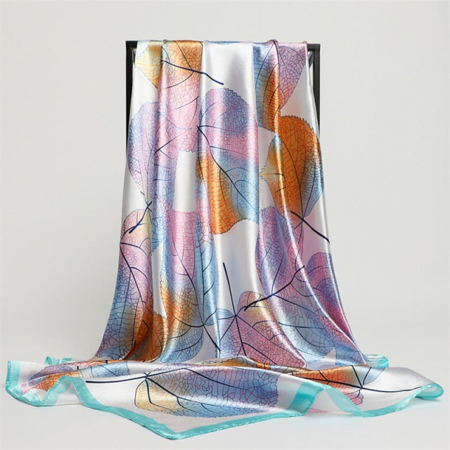 Luxury Satin Silk Square Scarf