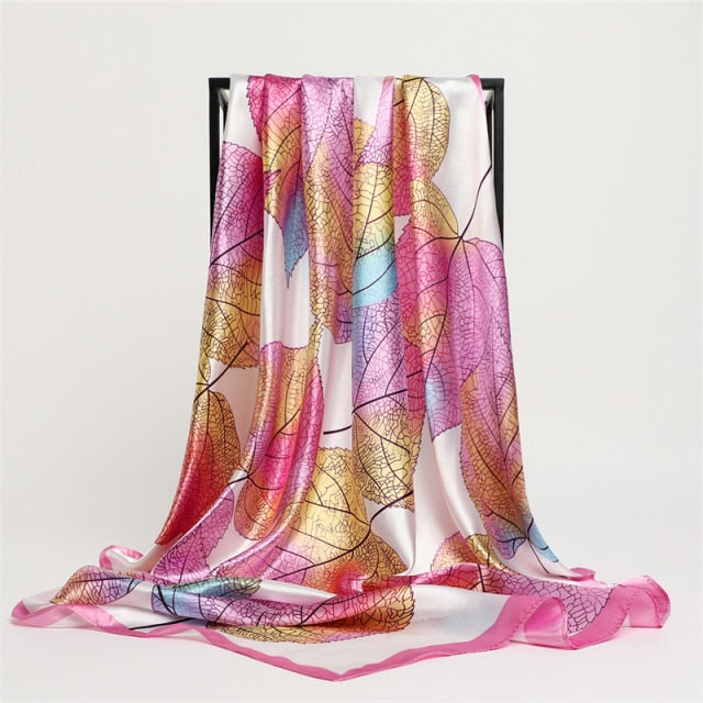 Luxury Satin Silk Square Scarf