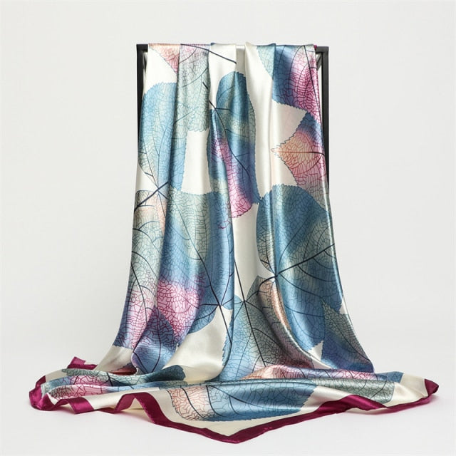 Luxury Satin Silk Square Scarf