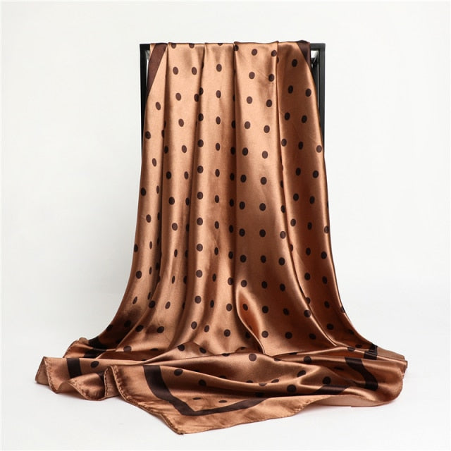 Luxury Satin Silk Square Scarf