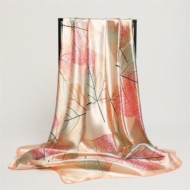 Luxury Satin Silk Square Scarf