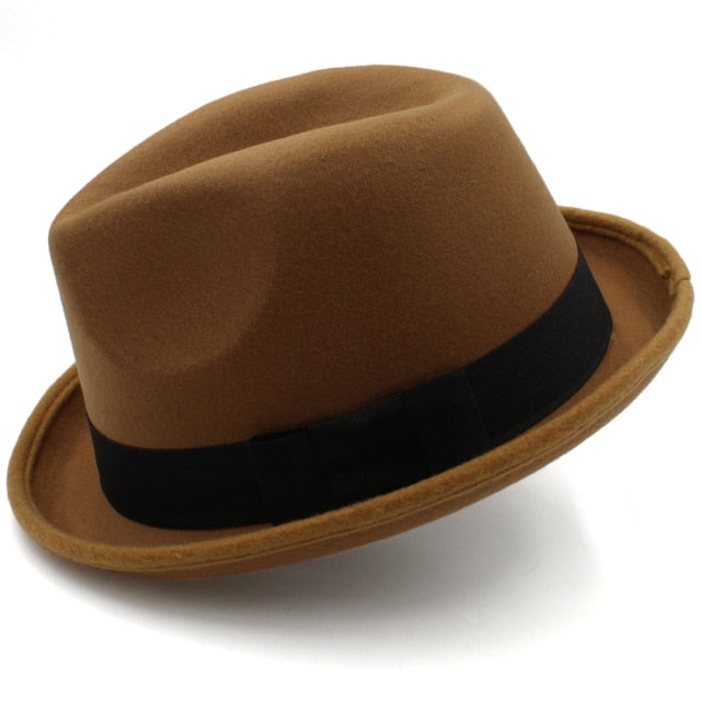 Unisex Fedora Hats Trilby Cap Jazz Homburg Classical Retro Street Style  Winter Size US 7 1/4